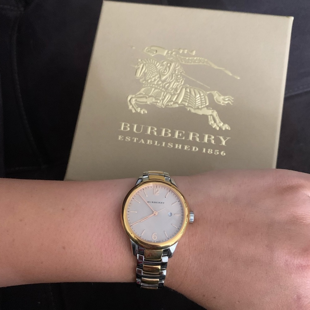 Two tone NWT Burberry watch